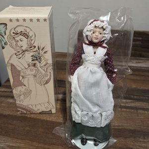 Vintage Avon "Fashion of American Times" Porcelain Doll, Early American. Sealed!